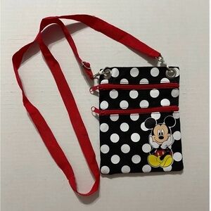 Disney Black and White Polka Dot Bag with Red Accents